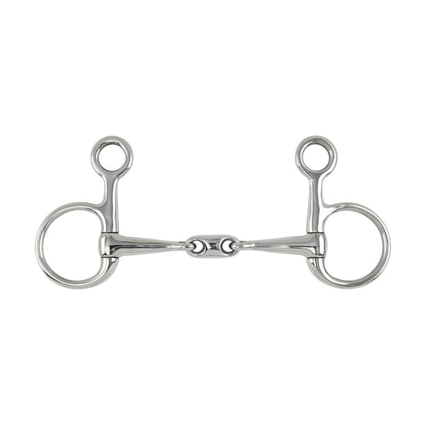 Shires Lozenge Horse Hanging Cheek Snaffle Bit Silver 5.5in