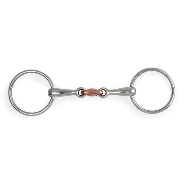 Shires Copper Lozenge Horse Loose Ring Snaffle Bit