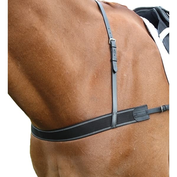 Blenheim Leather Horse Elastic Breastgirth Black One Size