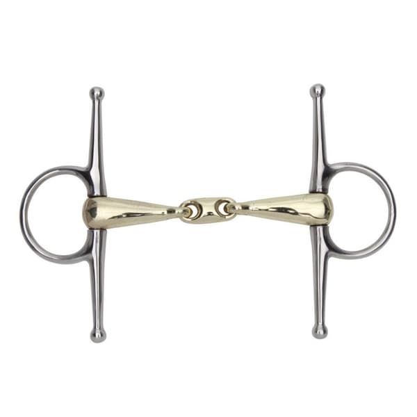 Shires Brass Lozenge Horse Snaffle Bit