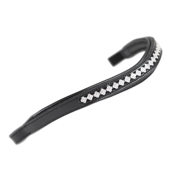Aviemore Flower Horse Diamante Browband Black Full