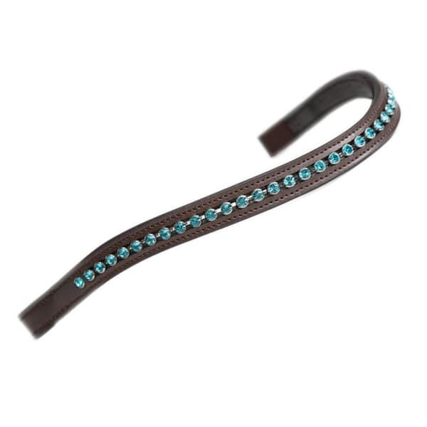Aviemore Leather Horse Diamante Browband Havana/Green Full