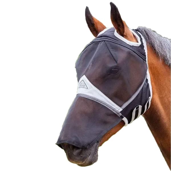 Shires Fine Mesh Ear Holes Horse Fly Mask With Nose