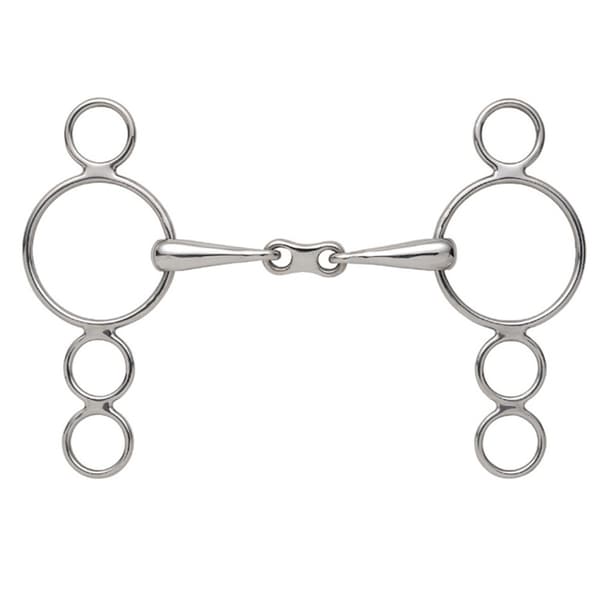 Shires French Link Horse 3 Ring Gag Bit