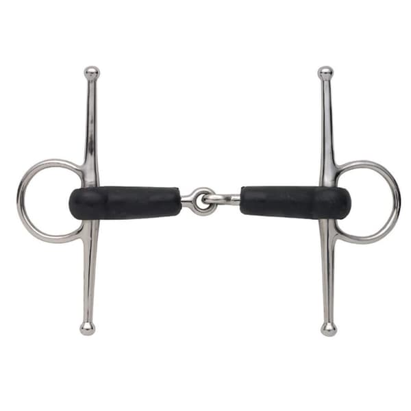 Shires Horse Full Cheek Snaffle Bit Black/Silver 4.5in