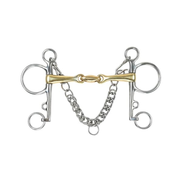 Shires Brass Lozenge Horse Pelham Bit