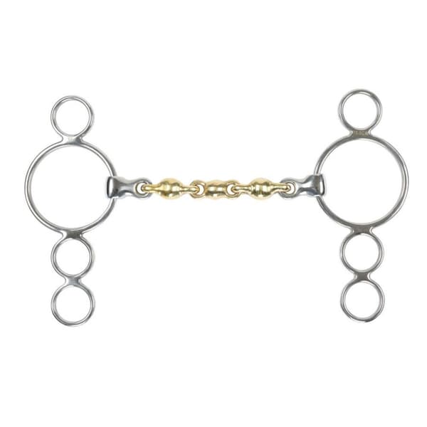Shires Mässing Waterford Horse 3 Ring Gag Bit