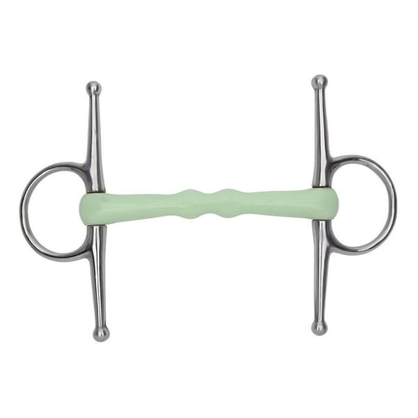Equikind Mullen Mouth Horse Full Cheek Snaffle Bit Pale Green 5.5in Equikind Mullen Mouth Horse Full Cheek Snaffle Bit Pale Green 5.5in