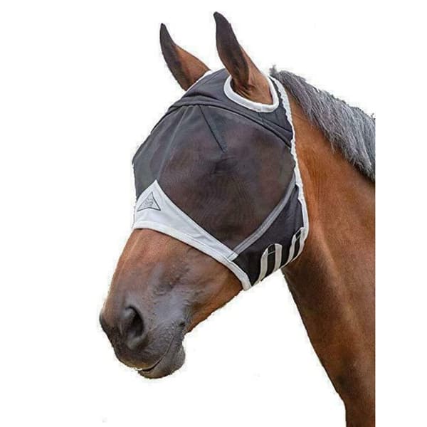 Shires Fine Mesh Ear Holes Horse Fly Mask Black Small Pony