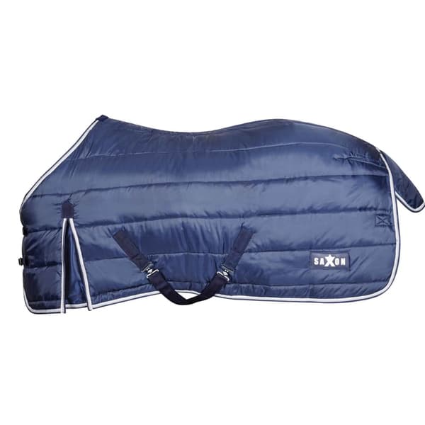 Saxon Standard-Neck Channel Quilt Midweight Horse Stable Rug Navy/White 4´ 6"