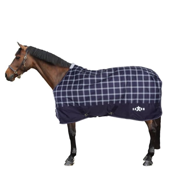 Saxon Defiant Standard-Neck Plaid Midweight Horse Turnout Rug