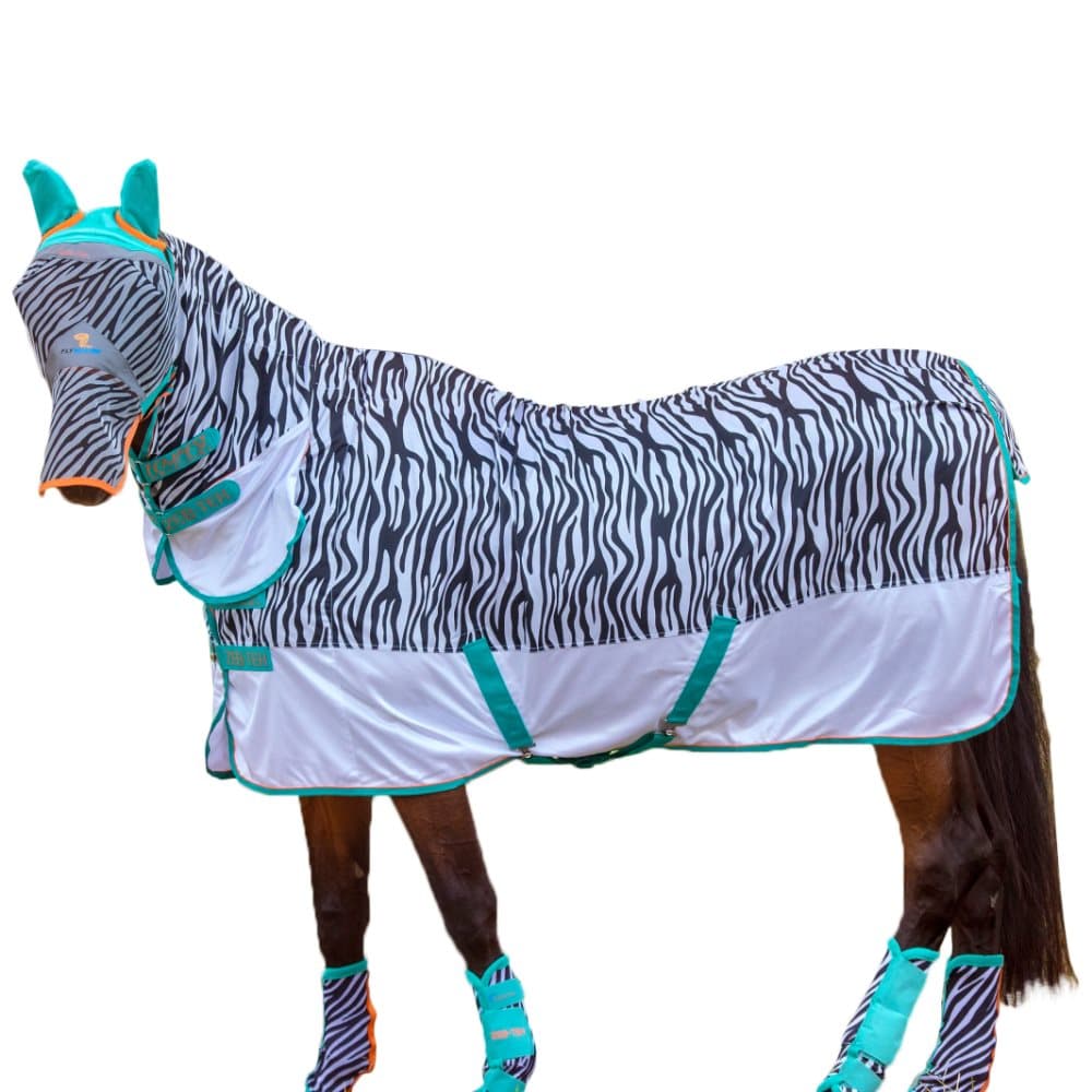 Tempest Original ZebTek Combo Neck Zebra Print Horse Fly Rug CDON