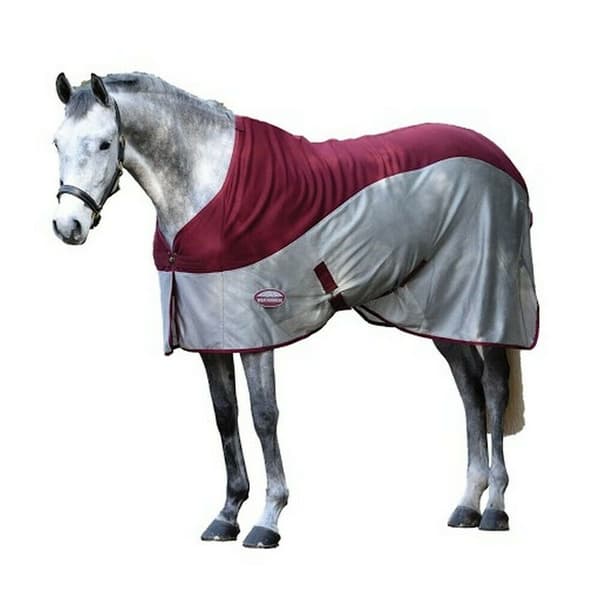 Weatherbeeta Micro-Air Standard-Neck Horse Cooler Rug Burgundy/Grey 5´ 6"