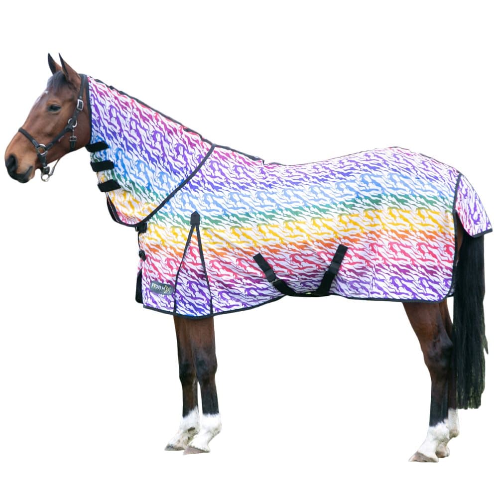 StormX Original Rainbow HighNeck Zebra Print Horse Fly Rug CDON