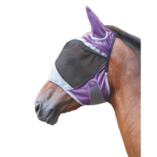 Shires Deluxe hest fluemaske med ører Purple Cob