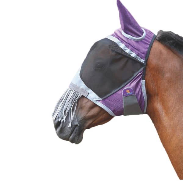 Shires Deluxe Horse Fly Mask With Ears & Nose Fringe