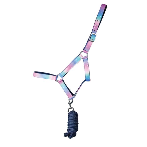 Little Rider Dazzling Night Prismatic Horse Headcollar and Leadrope Navy Full