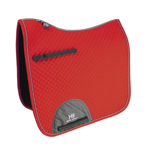 Hy Sport Active Dressage Horse Saddlepad Rosette Red Full
