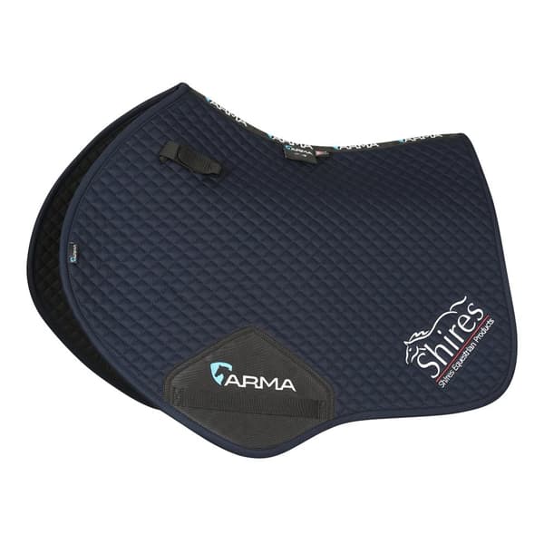 Shires ARMA Logo Horse Jumping Saddlepad Navy 17cm - 18cm