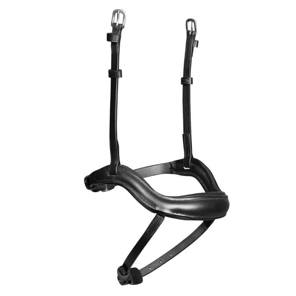 Velociti Lusso Læder Ergonomisk Næsebånd til Heste Flash Black Cob