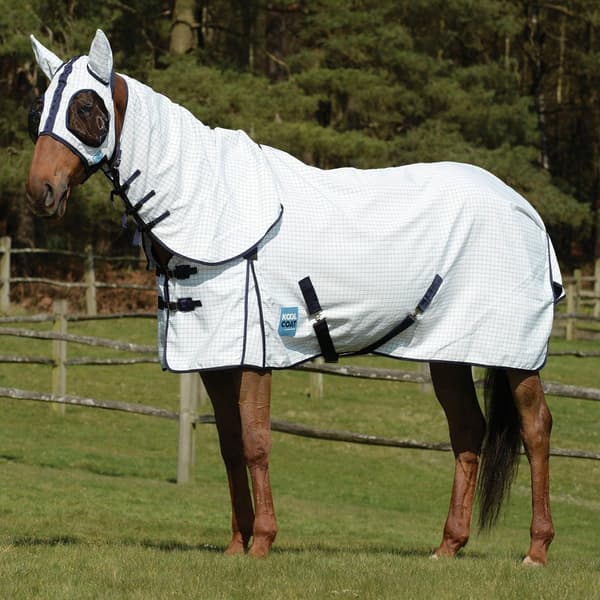 Kool Coat Classic III Combo Neck Horse Turnout Rug White/Navy 5´ 9"