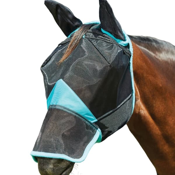 Weatherbeeta Comfitec Deluxe hästflugmask i finmaskigt nät med öron och nos