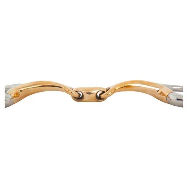 Br Dobbeltleddet æggeskodder Anatomisk Soft Contact 12 Mm Ring 55 Mm Snaffle Gylden 12.5 cm
