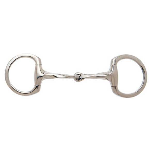Sefton Eggbutt Twisted Snaffle Hopeinen 12.5 cm