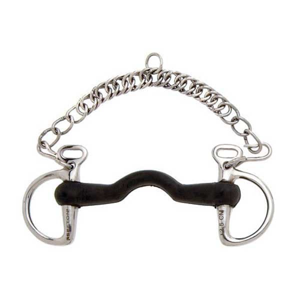 Sefton Styv Gummiport Utan Slots Kimblewick Silver 12.5 cm