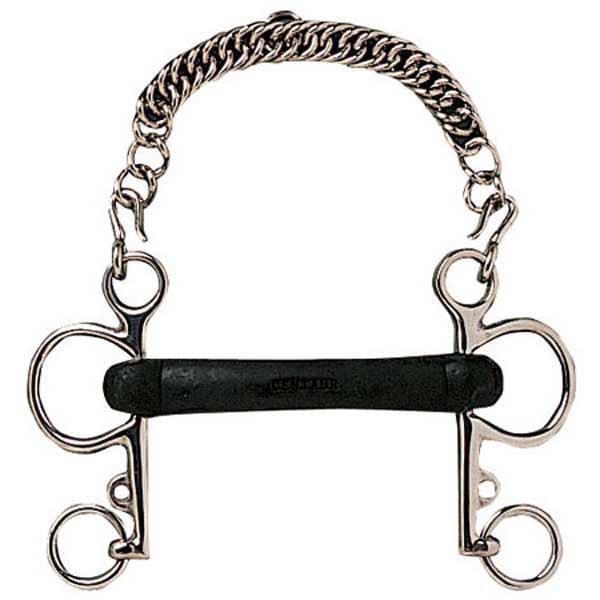 Hispano Hipica Mullen Munstycke Hårdgummibit Pelham Silver 13.5 cm