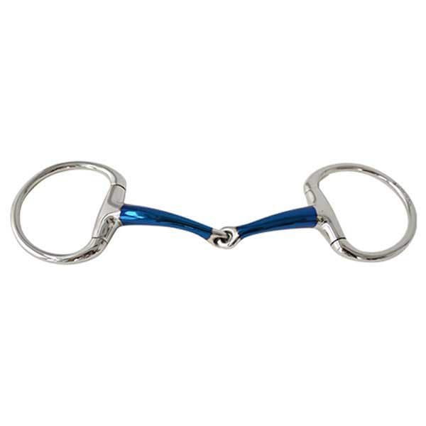 Sefton Olive Split Böjt Munstycke Blockering Royal Blue 14 Mm Snaffle Silver 13.5 cm