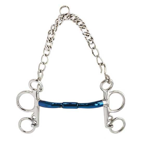 Sefton Rak Roterande Munstycke Med Rosett Royal Blue Pelham Silver 13.5 cm