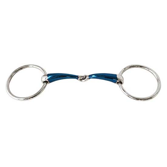 Sefton Ring Split Böjt Munstycke Blockering Royal Blue 14 Mm Snaffle Silver 12.5 cm