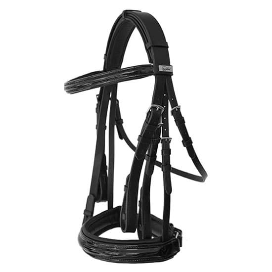 Lexhis Double Rein Bridle Luna Luxe Musta Extra Full