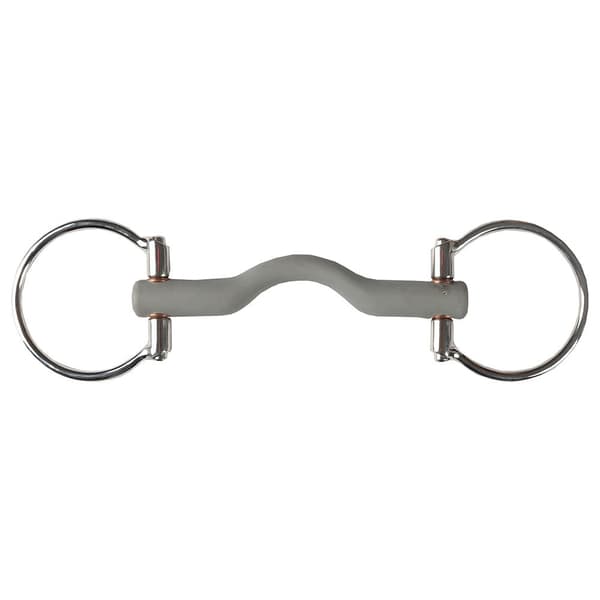 Horka Snaffle Eggbutt Rubber Low Port 20 Mm Silver 135 cm