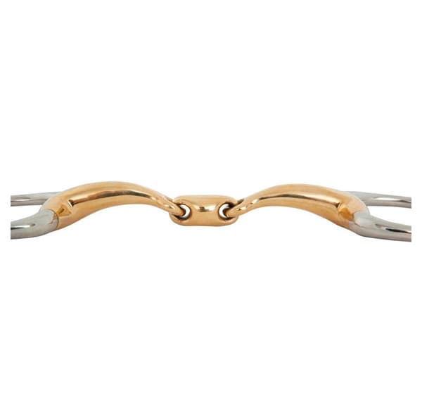 Br Dobbeltleddet æggeskodder Anatomisk Soft Contact 12 Mm Ring 65 Mm Snaffle Gylden 12.5 cm