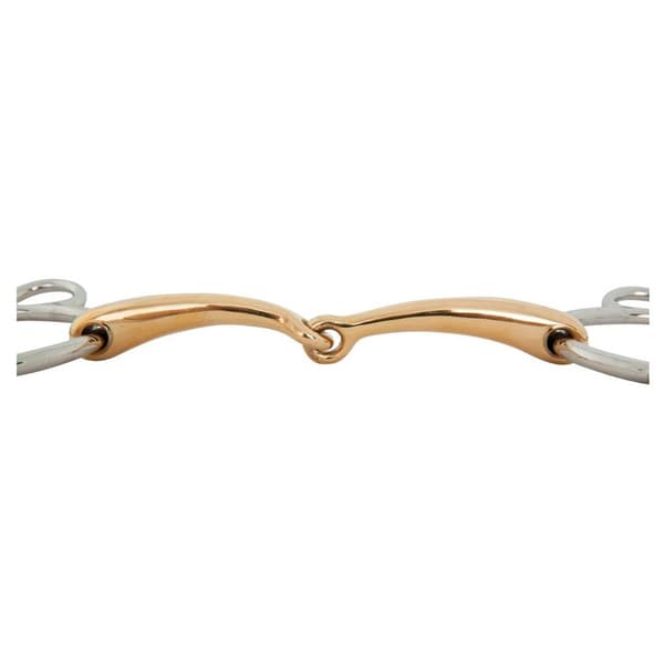 Br Enkeltleddet Snaffle Anatomisk Pessoa Soft Contact 16 Mm Ring 70 Mm Snaffle Gylden 13.5 cm