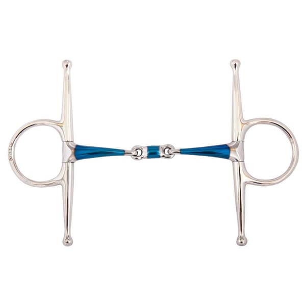 Br Dobbeltleddet Hel Kindsnaffle Snaffle Sweet Iron 14 Mm Blå 12.5 cm