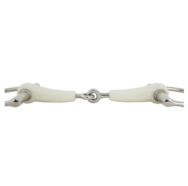 Br Single Jointed Dee Ringar Combo Comfort 18 Mm Snaffle Vit 12.5 cm