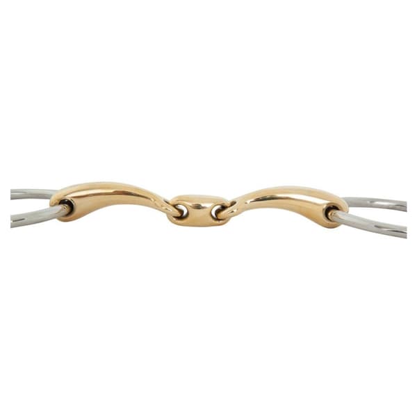 Br Dubbelfogad Lös Ringsnaffle Soft Contact 14 Mm Guld 10.5 cm