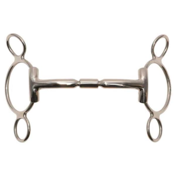 Metalab Elite 3 Ring Lige Snaffle Søvfarvet 135 mm