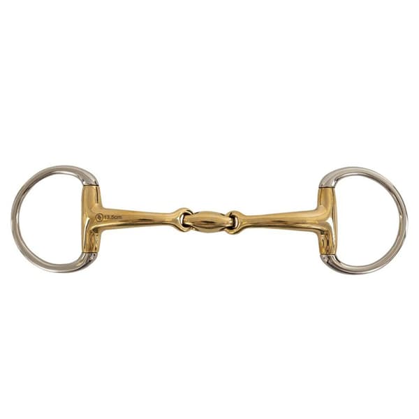 Br Snaffle Eggbut Snaffle Soft Contact 14 M Double Jointed Curved Gylden 14.5 cm