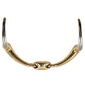 Miniatyrbillede 2 af 2: Br Snaffle Eggbut Snaffle Soft Contact 16 M Double Jointed Curved Gylden 11.5 cm