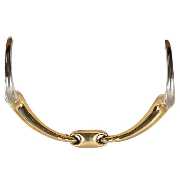 Br Snaffle Eggbut Snaffle Soft Contact 16 M Double Jointed Curved Gylden 11.5 cm