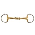 Miniatyrbillede 1 af 2: Br Snaffle Eggbut Snaffle Soft Contact 16 M Double Jointed Curved Gylden 11.5 cm