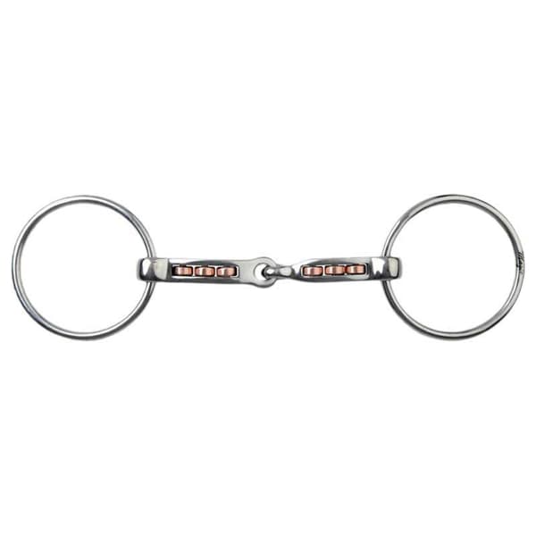 Metalab Snaffle Med Horisontell Kopparrulle Magic System Silver 135 mm