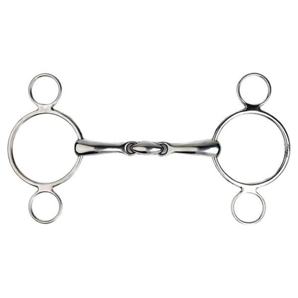 Metalab Justerbar Snaffel Med Dobbelt Led Magic System Søvfarvet 125 mm