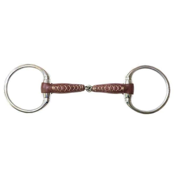 Metalab Läder Snaffle Olive Pincheless 17 Mm Guld 125 mm