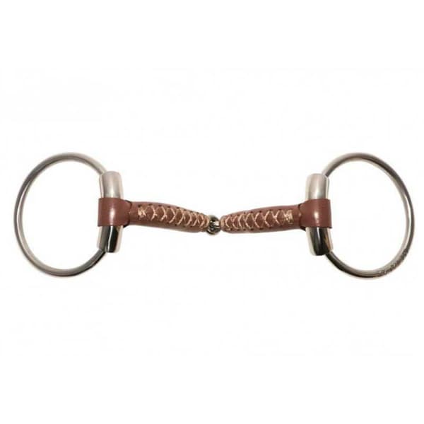 Metalab Læder Snaffle Pinchless 17 Mm Gylden 115 mm