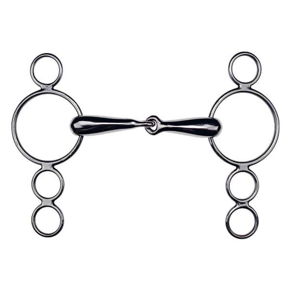 Feeling Justerbar Tjock Snaffle Med Ringar 4 Silver 115 mm